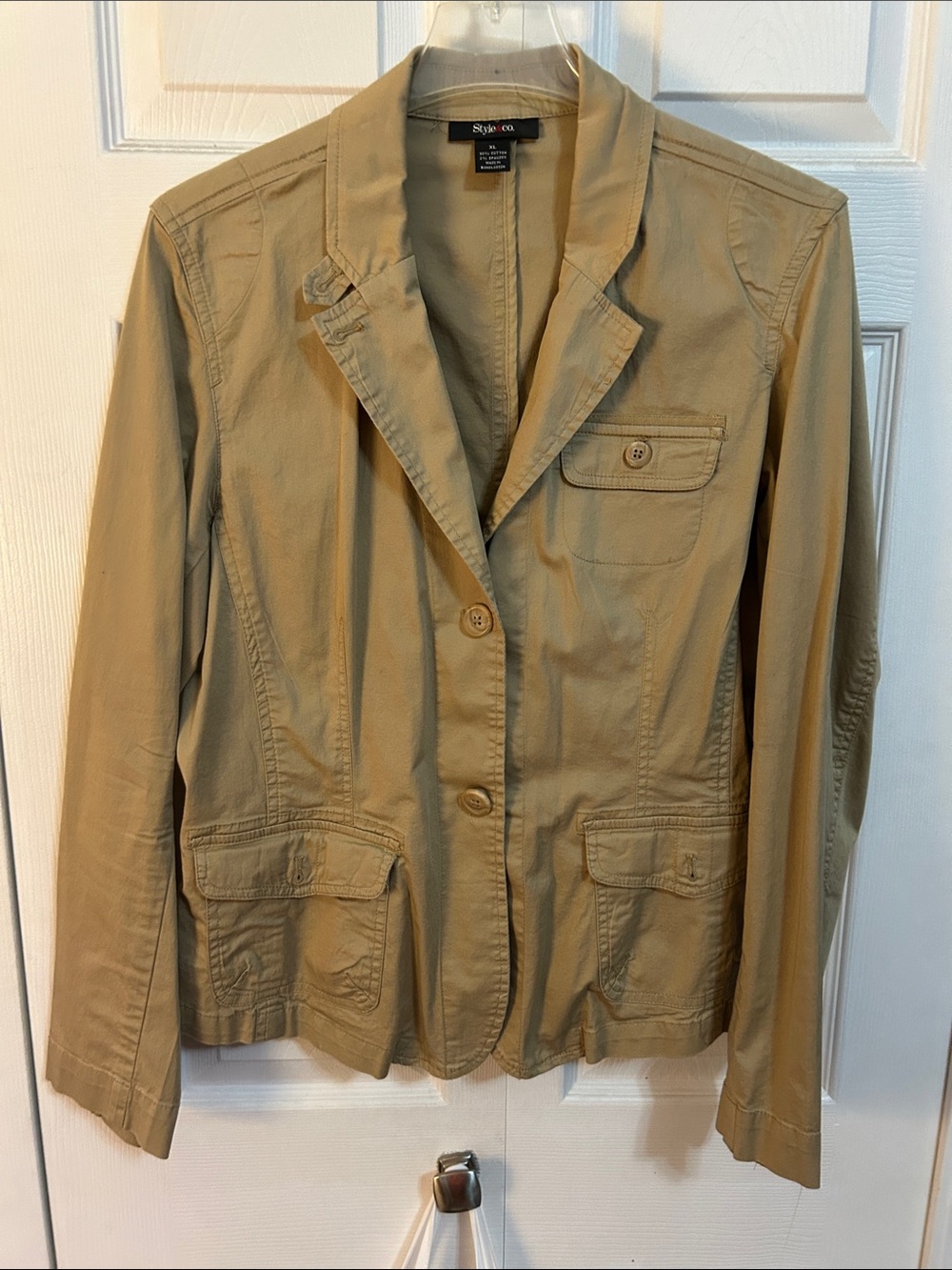 Style & Co. Women's Khaki Utility Blazer Jacket